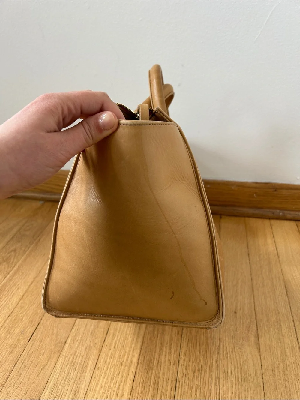 Clare V. Sandrine Satchel in Honey Tan